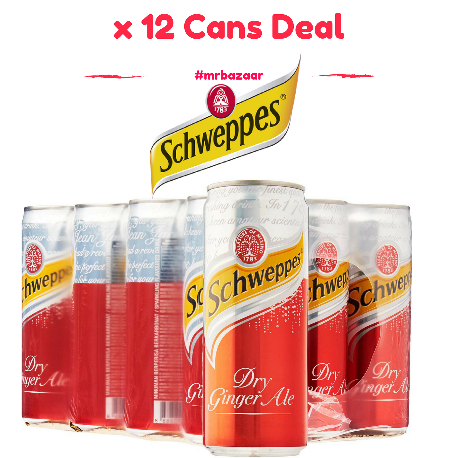 Schweppes Dry Ginger Ale x 12 Cans (320ml)
