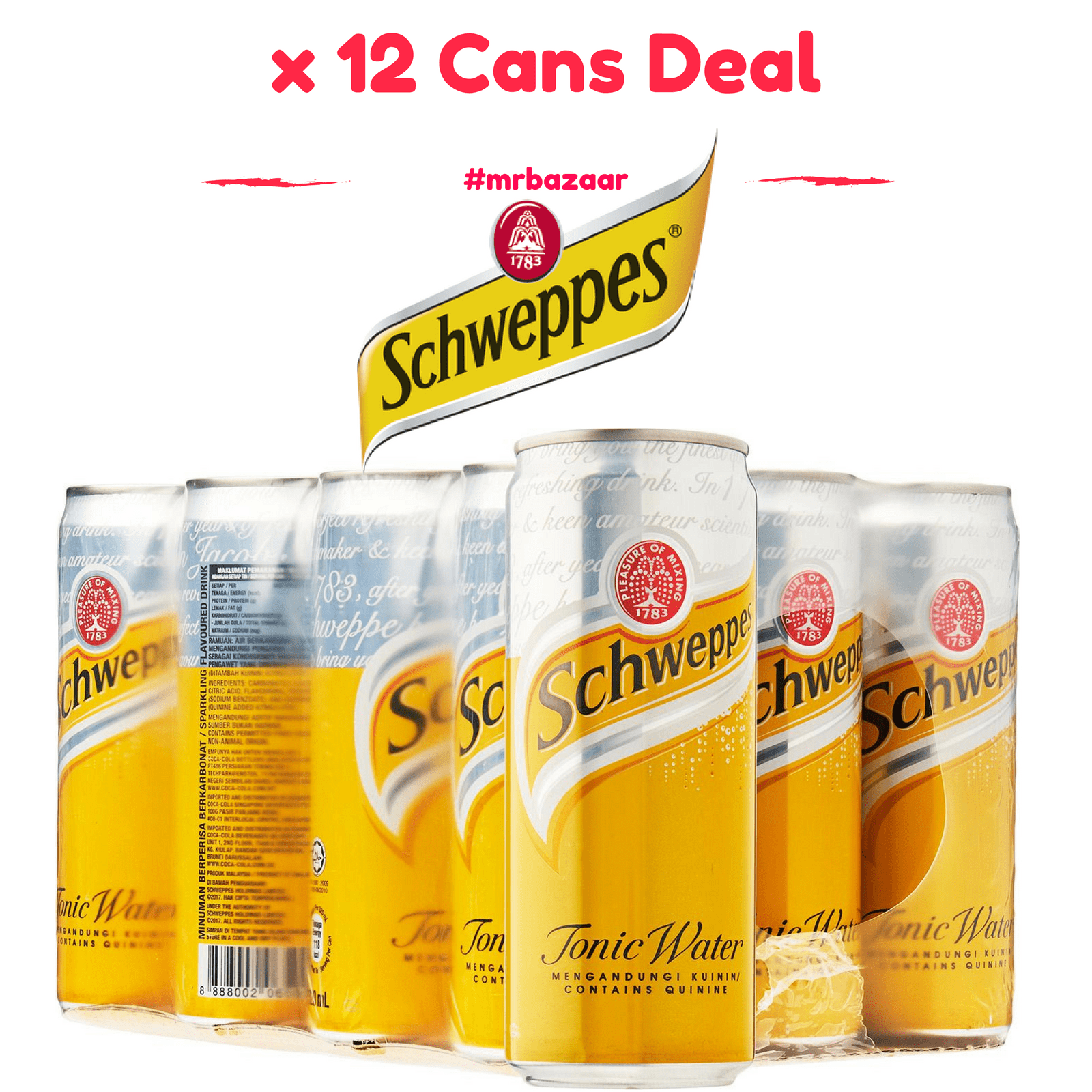 Schweppes Dry Ginger Ale x 12 Cans (320ml)